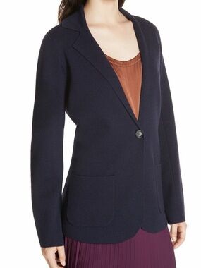 Eileen Fisher Wool Cardigan Blazer|NEW|  Midnight Navy Blue|size XS| merino wool
